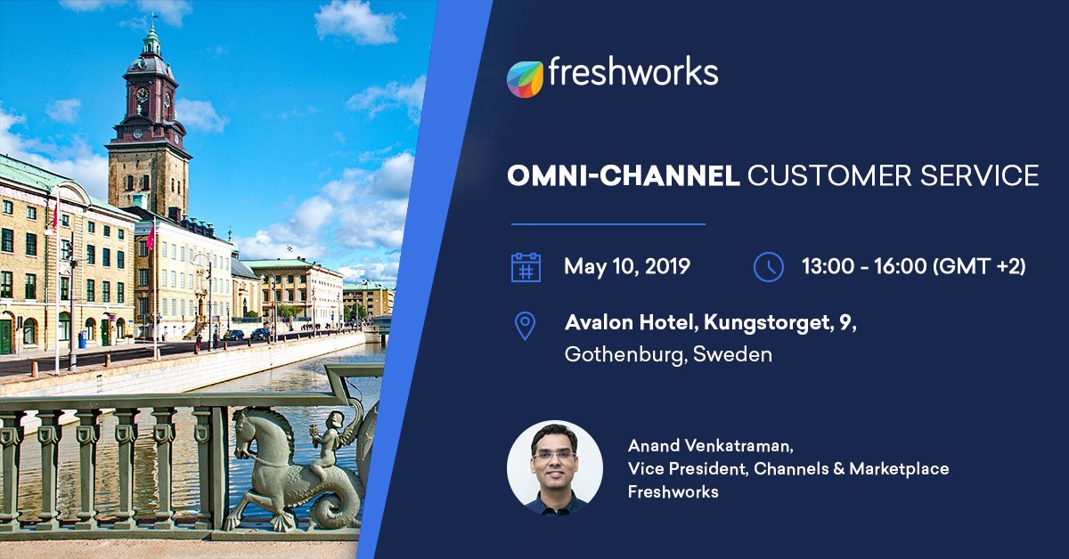 FreshworksInc's tweet photo. Come join us in #Gothenburg to know what the Omnichannel Customer Service Experience  is all about!

Registration link: https://t.co/89JEW0ElHS https://t.co/Y6tHtUTkHe