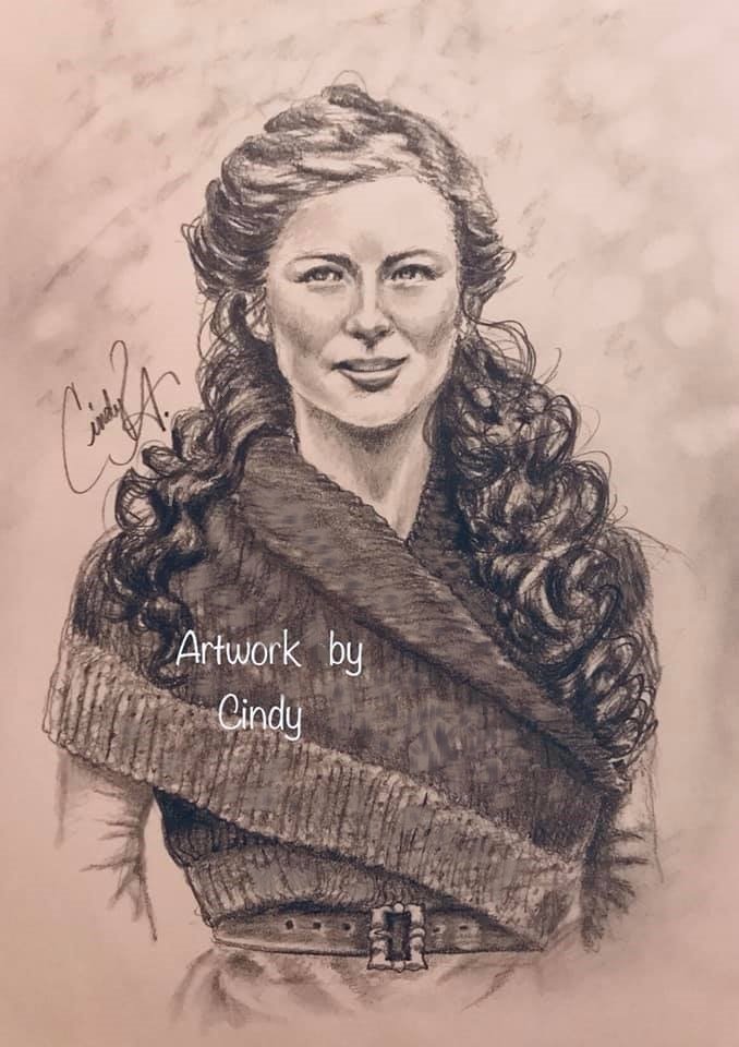 decorativelady's tweet image. My drawing loving #Outlander Season 5 Claire Fraser  new look &amp;amp; GREAT hair! @caitrionambalfe @SamHeughan