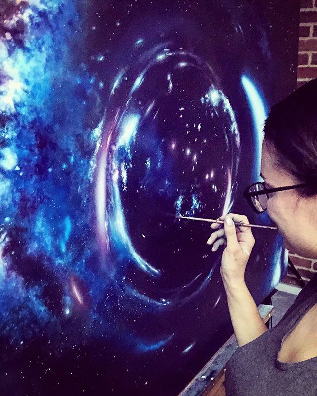 Painting a wormhole, Oil and Phosphorescence on Belgian linen

Love doing interesting paintings. This was one of my favourites :) #wormhole #cathrinmachin #spaceartwork #youresa #nasasanglaph #galaxyart bit.ly/2VZbc4S