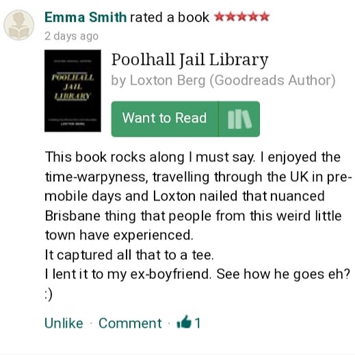 Getting a kick out of these reviews on <a href="/goodreads/">Goodreads</a>

▶️ Order your copy in paperback or digital format from loxtonberg.com/shop