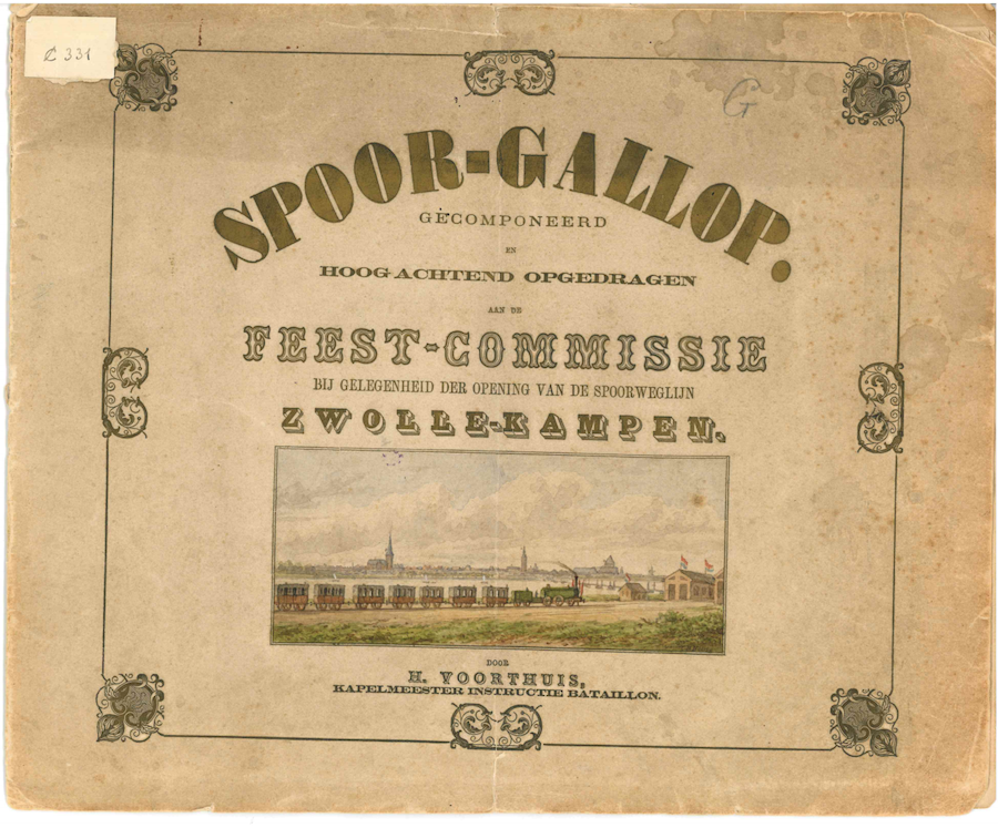 SAkampen's tweet photo. Vandaag in 1865 werd de spoorlijn Zwolle - Kampen feestelijk geopend:  ‘Reeds vroeg in de morgen wapperden uit de meeste woningen de geliefde driekleur en de oranjevaan; alle aan de kade liggende schepen waren met vlaggen en wimpels versierd’.  https://t.co/ZTzvFi1uFp https://t.co/FOv7igl2pe