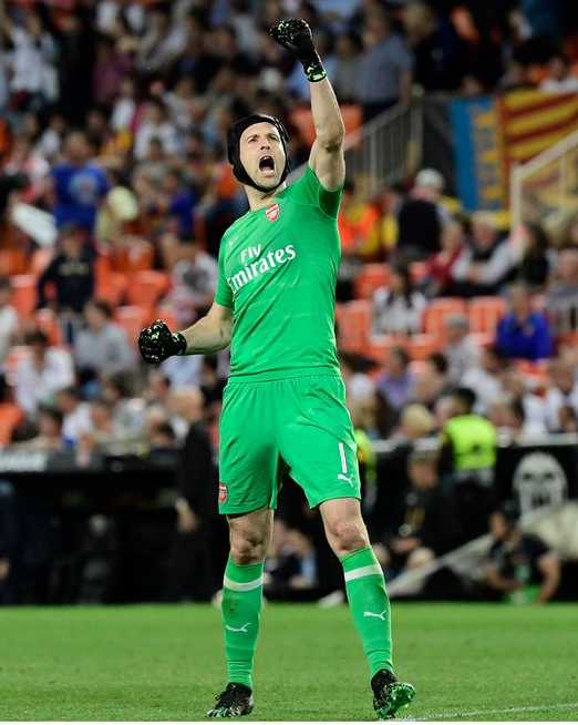 FlashScoreZA's tweet photo. Pierre-Emerick #Aubameyang fired #Arsenal into the #EuropaLeague final with a hat-trick that ended #Valencia's hopes of comeback last night.

@PetrCech's last game for Arsenal will be against Chelsea in the final.

Details: https://t.co/OyR7OWY6Nq

#ArsvsVal #ARSVAL https://t.co/dx3SQi1HjY