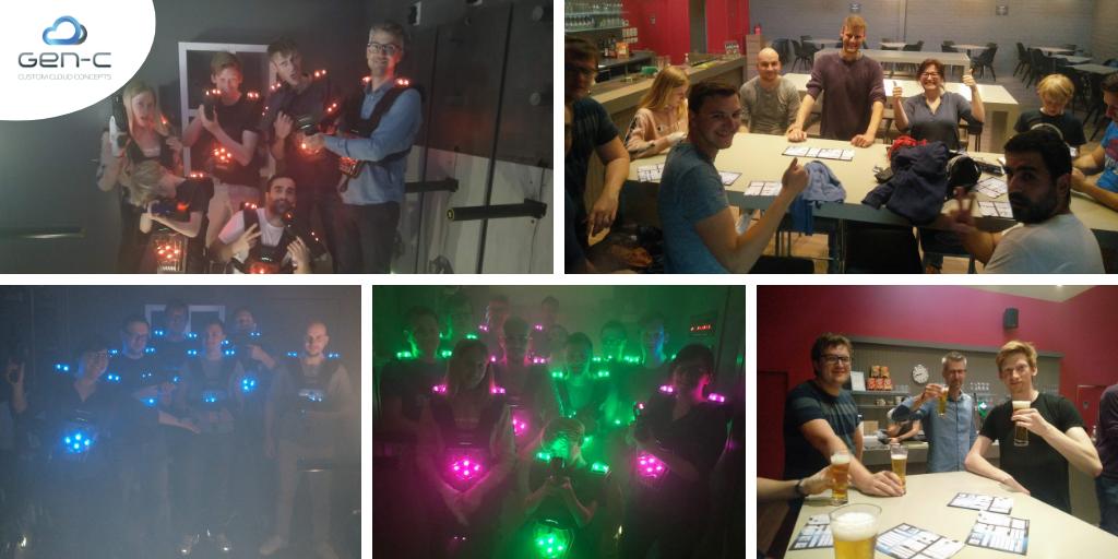 GenCcons's tweet image. Shooting for our target! 🎯 Yesterday, GEN-C and @7dotstweets had a blast of a time lasershooting 🔫, while enjoying some good drinks 🍺. #GENC #TeamEvent #Salesforce