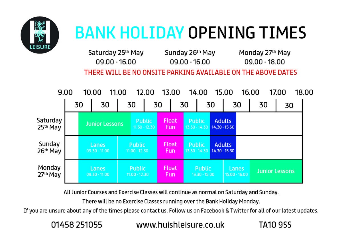 Huish Leisure will be hosting this years Tour Of Wessex cycling event. This annual cycling event attracts hundreds of cyclists who will ride 324 miles over the 3 days!

The centre will be open 
Sat 26th May 09.00 - 16.00
Sun 27th May 09.00 - 16.00
Mon 28th May 09.00 - 18.00