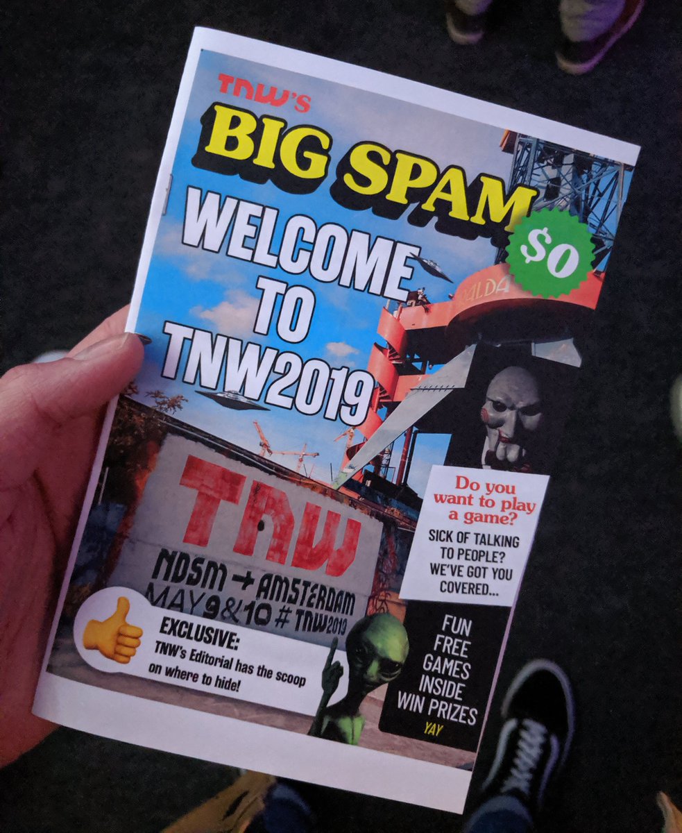 The Big Spam Big Zine by @thenextweb  @GeorginaUstik is serving up some serious zine realness with its really terrible/very authentic handmade quality. Great work! #TNW2019