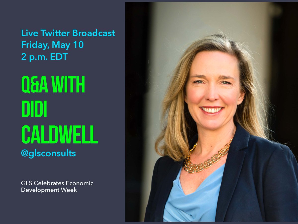 glsconsults's tweet image. Calling all #economicdevelopers! We heard your questions and today we’ll provide answers. Tune in right here today at 2 p.m. EDT for a special live broadcast. #EDW2019