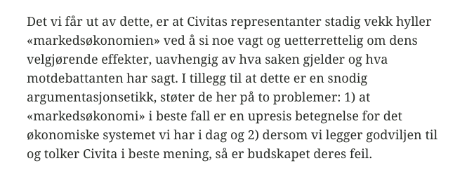 Dette er rett og slett en helt usedvanlig god tekst av @romeliassen om Civitas mange uklare og villedende formuleringer. Høyt nivå! manifesttidsskrift.no/markedsokonomi… <a href="/manitidsskrift/">Manifest Tidsskrift</a> <a href="/Manifesttanke/">Manifest Analyse</a>