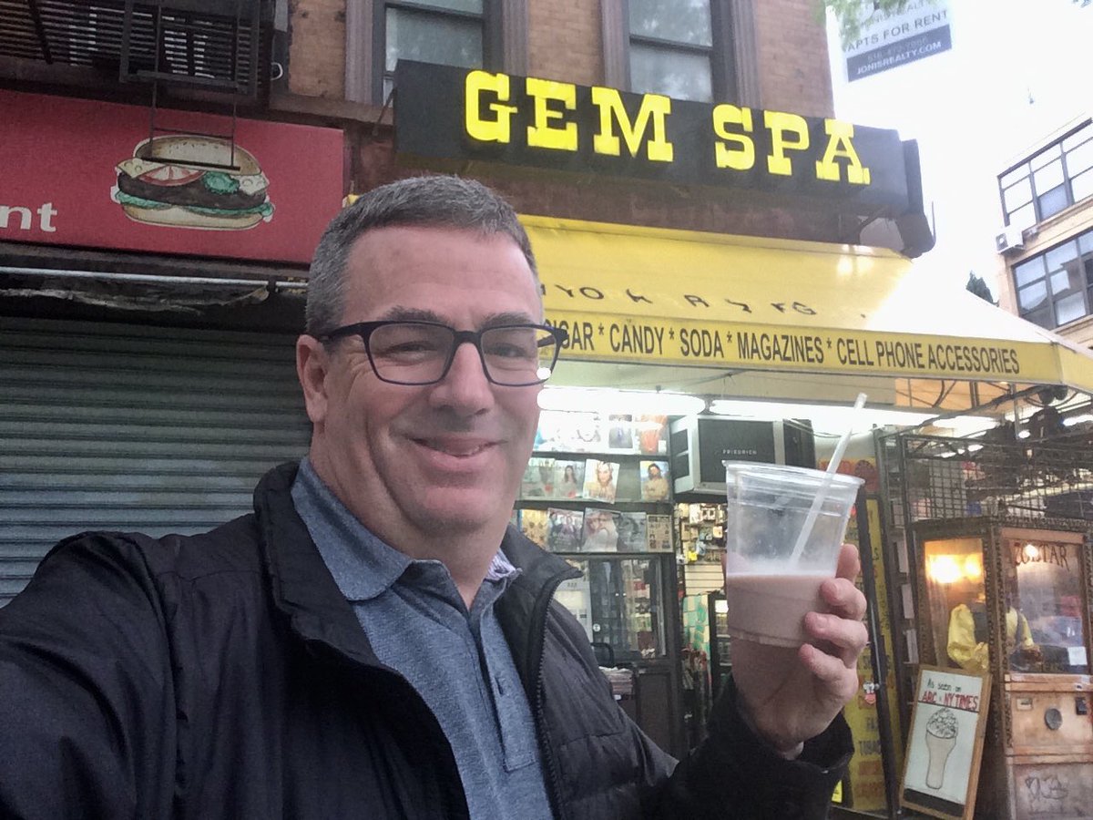 RogerClark41's tweet photo. Making #EggCreams on @NY1 at the legendary #GemSpa #EastVillage #NYC #MorningsOn1  #Food #Drinks https://t.co/3Y6ID05imS