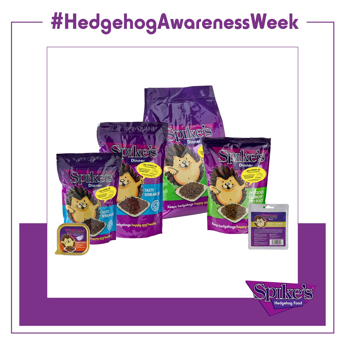 For our final giveaway in honour of #HedgehogAwarenessWeek we're giving away a hamper of Spike's food to one lucky winner! Simply like and share this post to be in with a chance to win! Winner will be selected Monday.