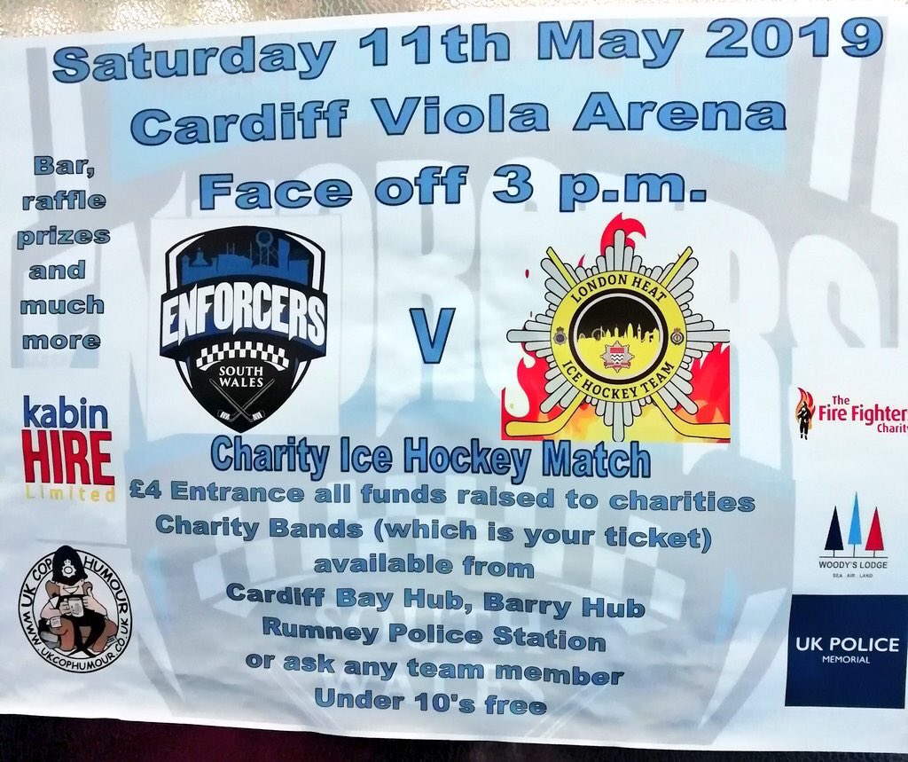Off season blues kicked in yet? 

Then why not head down to The Viola tomorrow for the @SWPCardiff charity hockey match👇

SWP Enforcers 🆚 <a href="/LHeat999/">London Heat 999 Ice Hockey Team</a> 🏒

Puck drops at 3pm - all proceeds go to charity 👏