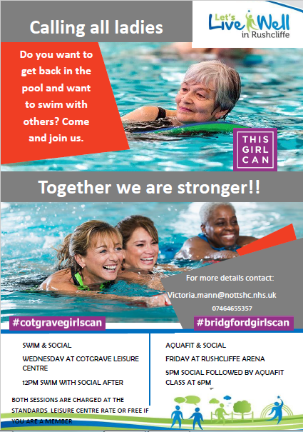 LiveWellRush's tweet photo. Nearly time for Ladies Swim group at @RushcliffeArena be sure to like us on Facebook to see all our events in your area! https://t.co/sF0fAoGtRf