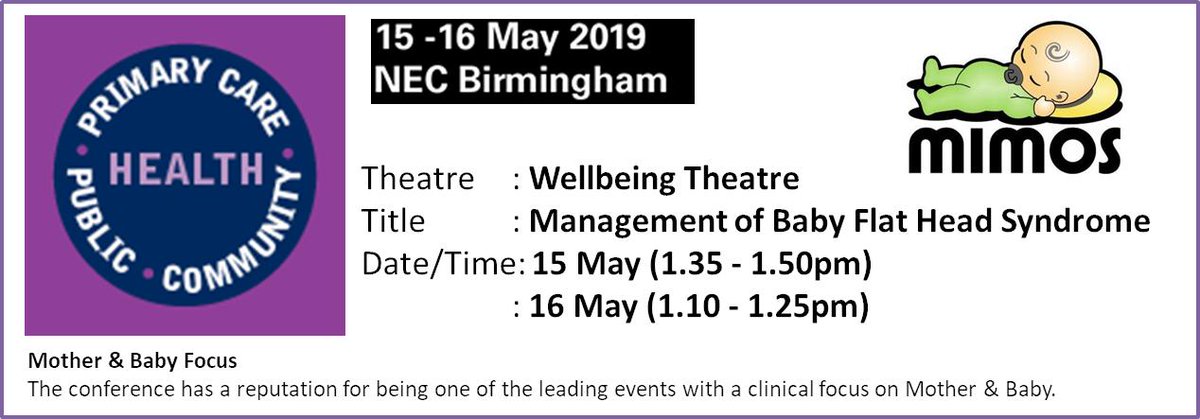 HaloBabyCare's tweet image. #MimosPillow UK Team are delighted to be doing a workshop demo at this year's @PrimaryCareShow at the Wellbeing Showcase theatre. Title: 'Management of Baby Flat Head Syndrome'.
