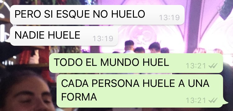 saquenos de dudas
rt: todo el mundo tiene un olor
fav: nadie huele