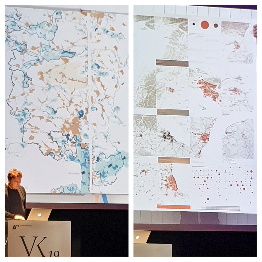 suvihyokki's tweet image. The amount and quality of colors make a difference (when designing an atlas), says Joost Grootens in his presentation &quot;More matter, with less art&quot;.

#VK19 #maps #VizKnowledge #colors #graphicdesign