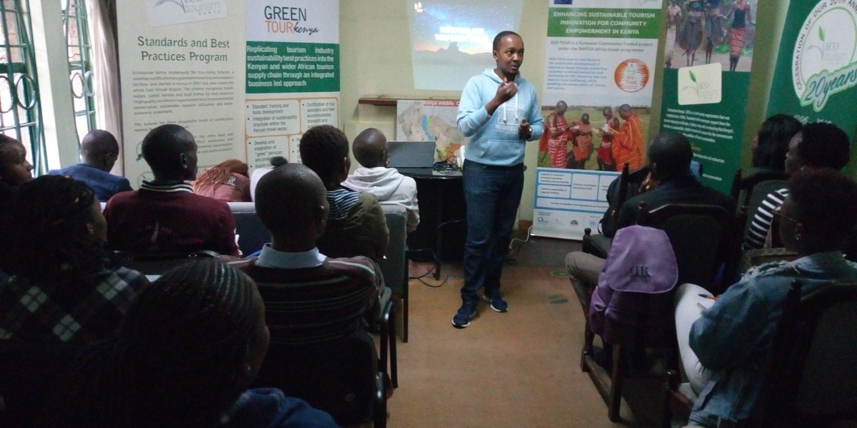ecotourismkenya's tweet photo. Day 3! We are honored to have the president, @AIESECinKenya Mr.@Sorce_Kennedy with us to inspire and share knowledge on growth without excuses to our Leadership and Mentorship Program students. @magicalkenya @KTF_Kenya @Gnderitu @tsak254 #Lmpmay #leadersintourism https://t.co/0epbIJ1rxO