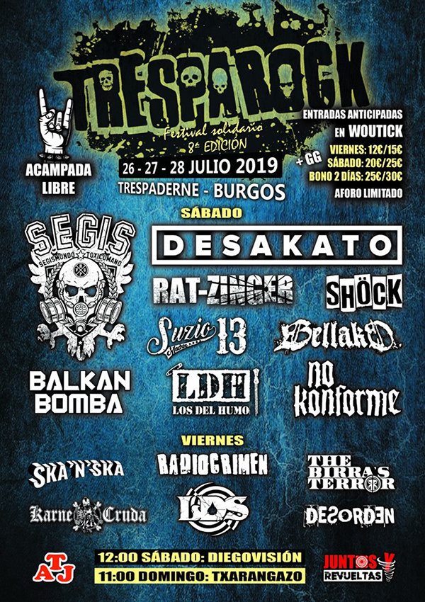 rockestatal's tweet photo. Cerrado el cartel para un nuevo @Tresparock2019, con @SegisOficial, @desakatorock, @RAT_ZINGER, @Suzio13, @BalkanBomba, @No_Konforme, @radiocrimen, @TheBirrasTerror y mucho más. https://t.co/SleH9AYOsD https://t.co/RPikLO9raE