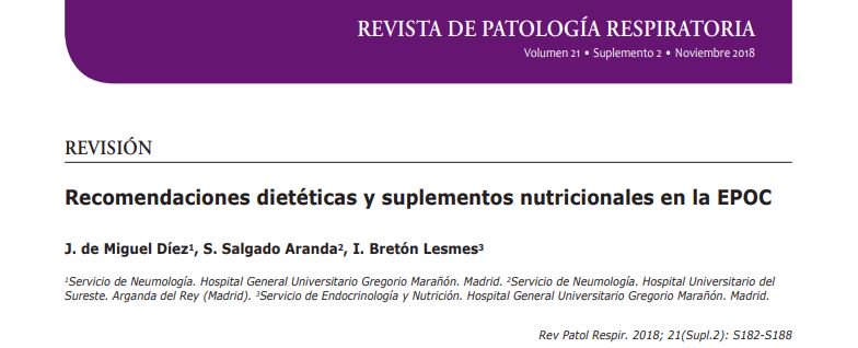 #Revista <a href="/PatRespiratoria/">Rev.Pat.Respiratoria</a>: Recomendaciones dietéticas y suplementos nutricionales en la #EPOC revistadepatologiarespiratoria.org/descargas/PR_2…