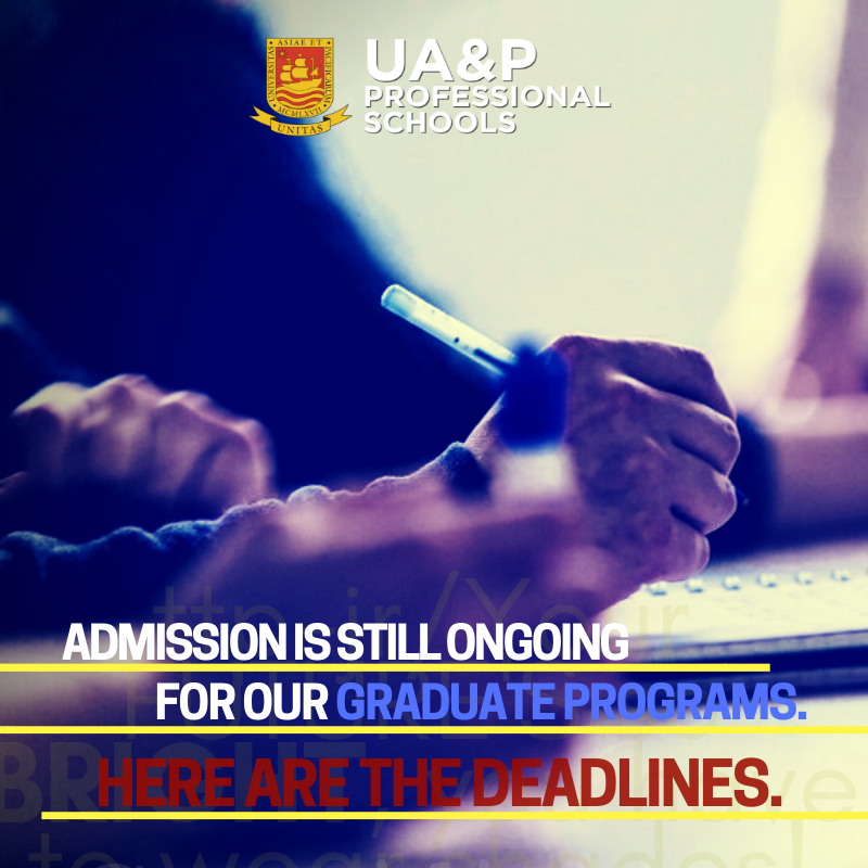 uapasia's tweet photo. The UA&amp;P Professional Schools are currently accepting applications for SY 2019-20. Read this for the important dates to remember. 
https://t.co/eaTDyib86o https://t.co/iRWMA8JH8a