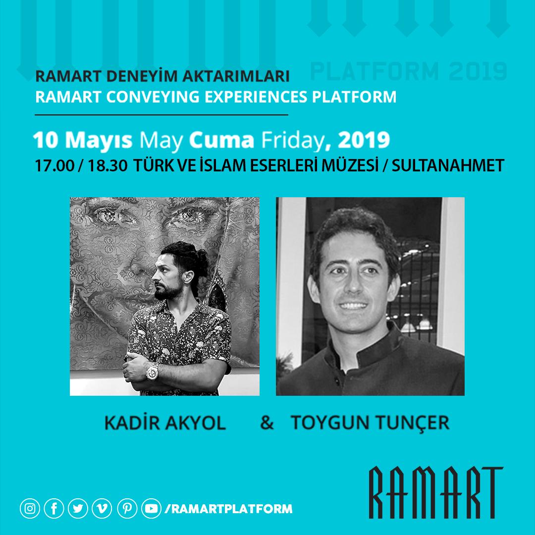 RamartPlatform's tweet photo. Genç sanatçı Kadir Akyol ile genç sanatçılara destek veren, genç koleksiyoner Toygun Tunçer, bugün #RamartPlatform #DeneyimAktarımı programında genç sanat ve sanata yatırım yapmanın önemi üzerine deneyimlerini katılımcılar ile paylaşacaklar. 
#sanat #kültür #ramart #platform https://t.co/x483Wcf59B