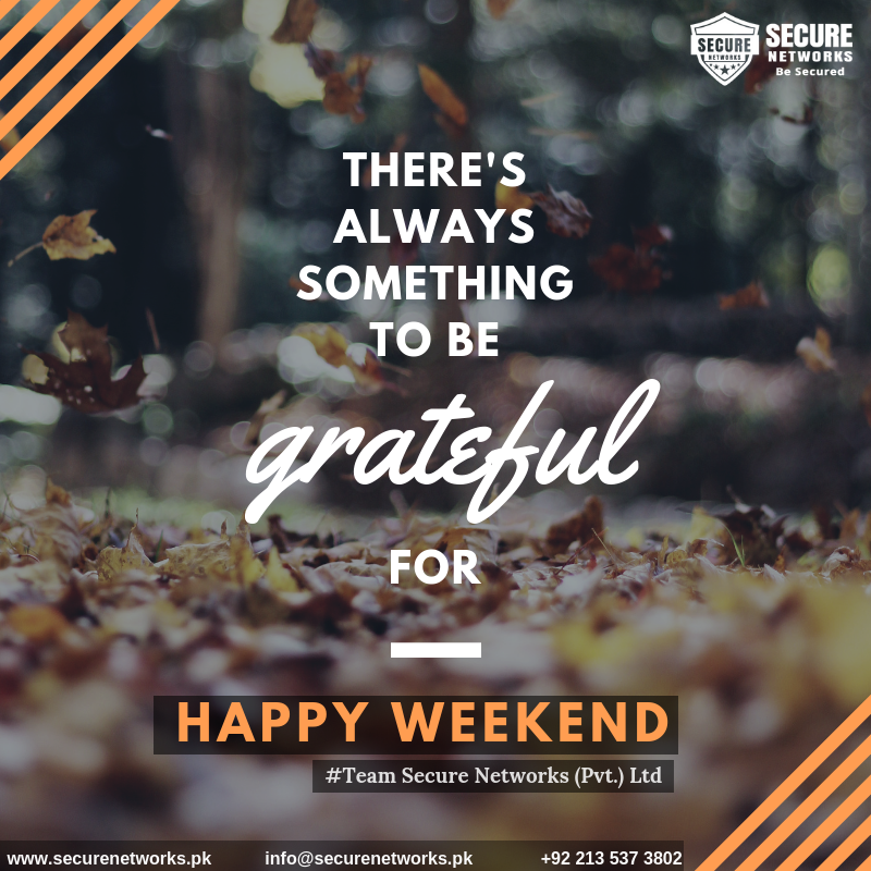 SecureNetworksp's tweet photo. Team Secure Networks wishes you a very happy weekend🙂
#SecureNetworksPvtLtd
#SecureNetworks
#ITSecuritySolution
#ITSecurity
#HappyWeekend
#WeekendPost
#Weekend
#Weekendwishes
#BeSecured
https://t.co/bhA2SmQ0La
+92 213 537 3802
info@securenetworks.pk https://t.co/bfONEArjH1