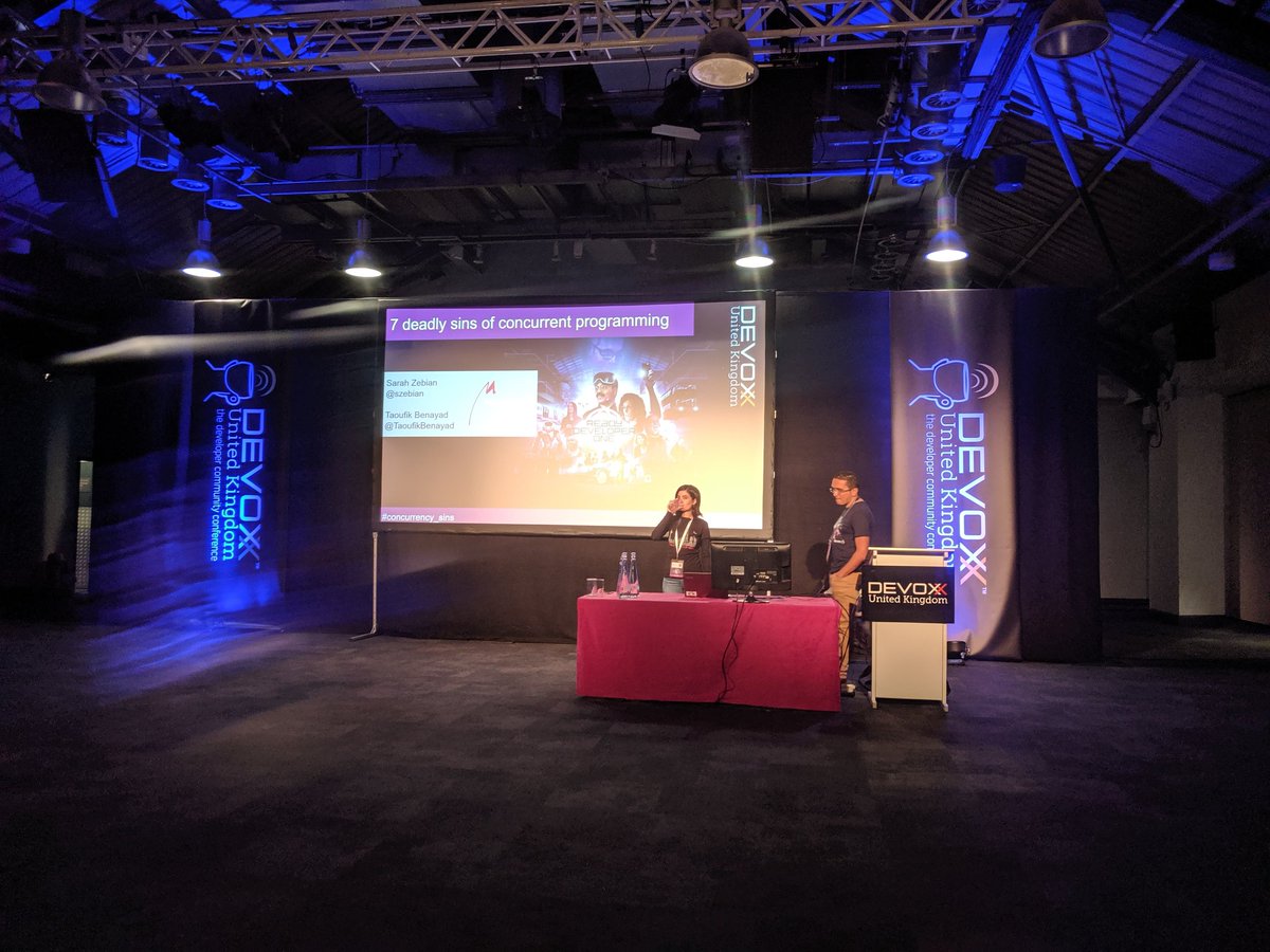 arkangelofkaos's tweet photo. Excited to kick off #DevoxxUK again with @szebian &amp; @TaoufikBenayad ! https://t.co/NQzJPnAihx