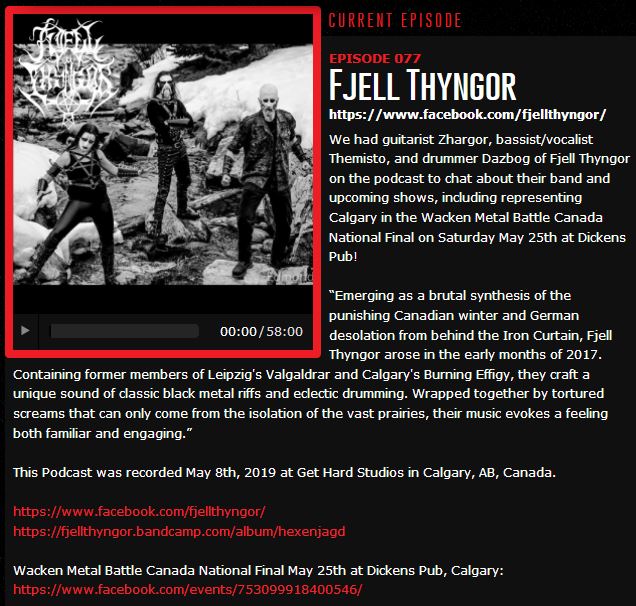 Episode 77 with #yyc #blackmetal band Fjell Thyngor, #Calgary Finalist in the #Wacken <a href="/MetalBattleCAN/">Metal Batttle Canada</a> National Final on May 25th @DickensYYC! 🇨🇦 Listen: bignateproductions.com/category/episo… Download: podcasts.apple.com/ca/podcast/get… #podcast #metal #yycmetal #metalyyc #canadianmetal #wackenmetalbattle