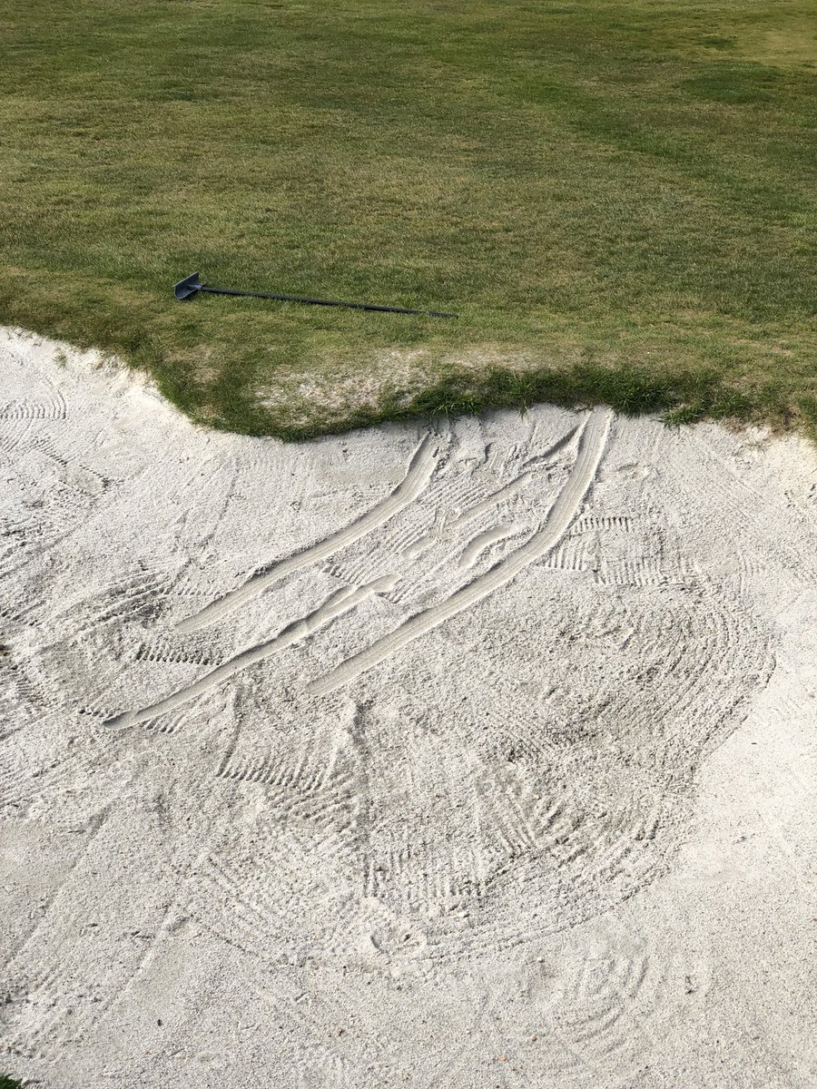 Scoobyscott11's tweet photo. Sometimes I wonder why we bother 😂🤦♀️ #greenkeeper #usetherake https://t.co/hMmOBJqmzR