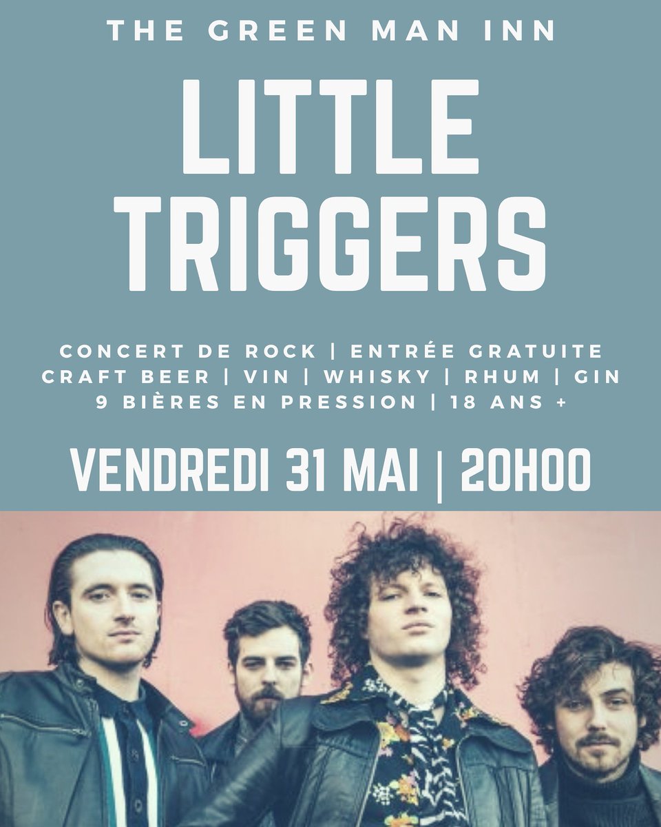 NatJGreenland's tweet photo. Concert de rock à Charroux. #concert #livemusic #gig #littletriggers #nightlife #musique #band #craftbeer https://t.co/j2sEI5EMyS