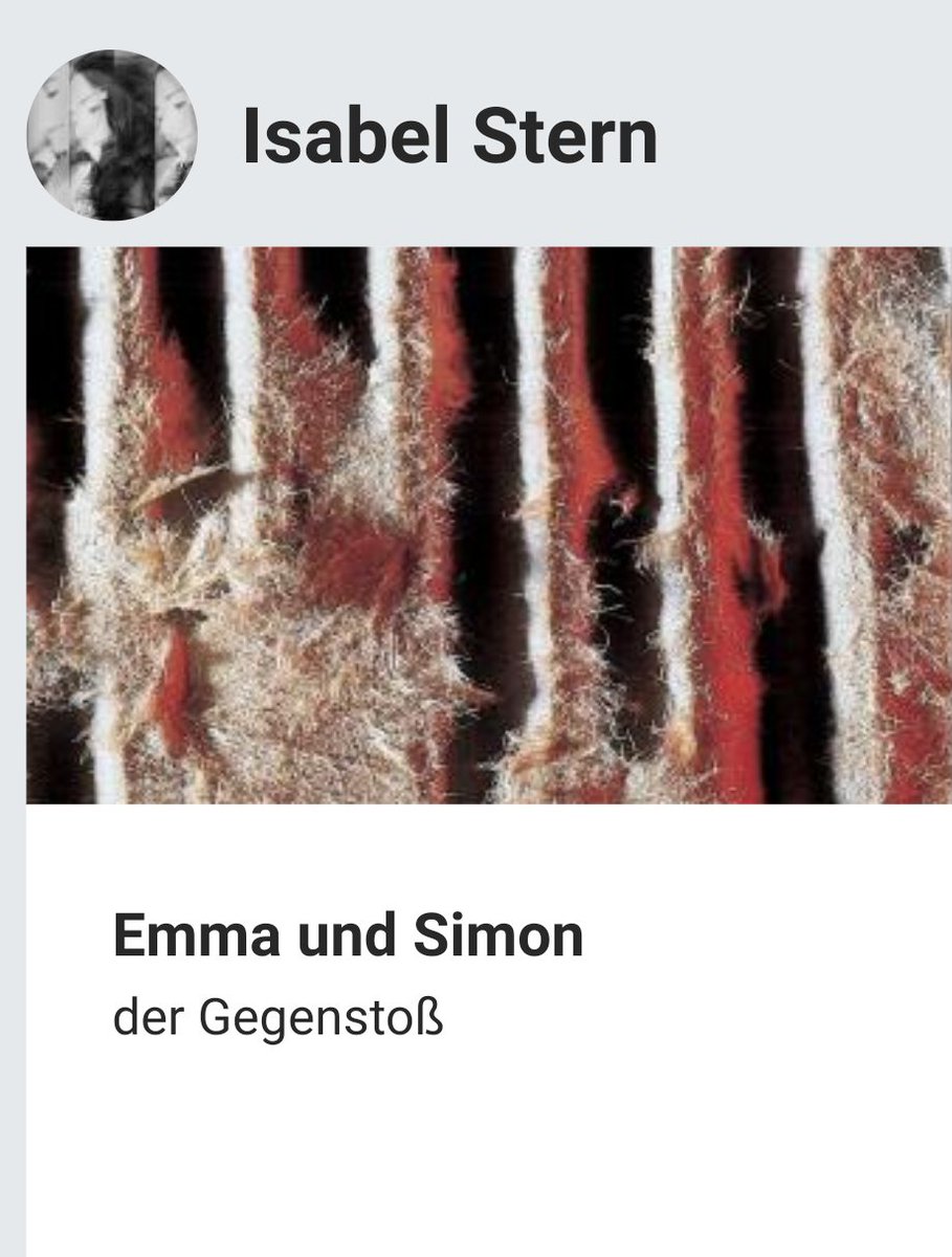 stern_isabel's tweet photo. Emma und Simon
    der Gegenstoß

Das ist falsch, es ist nicht mein Leben

Eine Vergangenheit die nicht meine ist.
Ich werde  
RÄCHEN!
by Isabel Stern
Teil 2 von "der Spiegel und das 
                Trigger!
https://t.co/hqRGJuN5kc
#Autorin #ebooks #lesen #kriminal #Psychologie https://t.co/065kt8ZMJu