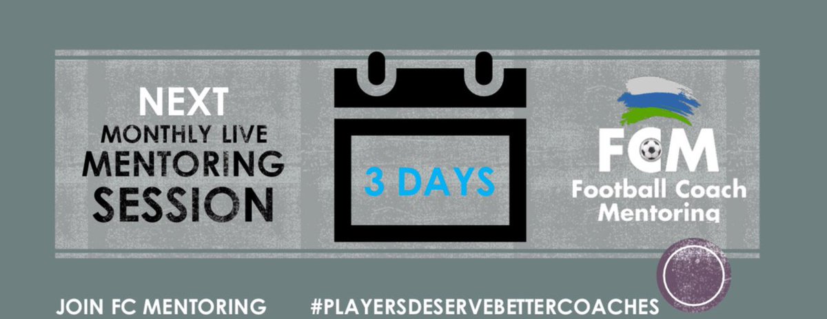 FcMentoring's tweet photo. 3 Days to #KickOff  

Our Monthly Live Mentoring Session is nearly here!

Sign up for #FCMentoring trial here: https://t.co/AraimHIeYk 

#FootballStartingPoint #mentoring #PlayerDeserveBetterCoaches https://t.co/FakeavRvJK