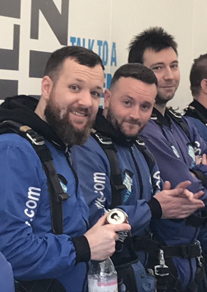 robert_boland's tweet photo. Perfect weather in Salisbury for throwing long-service colleagues out of a plane #TeamJT #10years #GoSkydive https://t.co/6Bhln78g6g