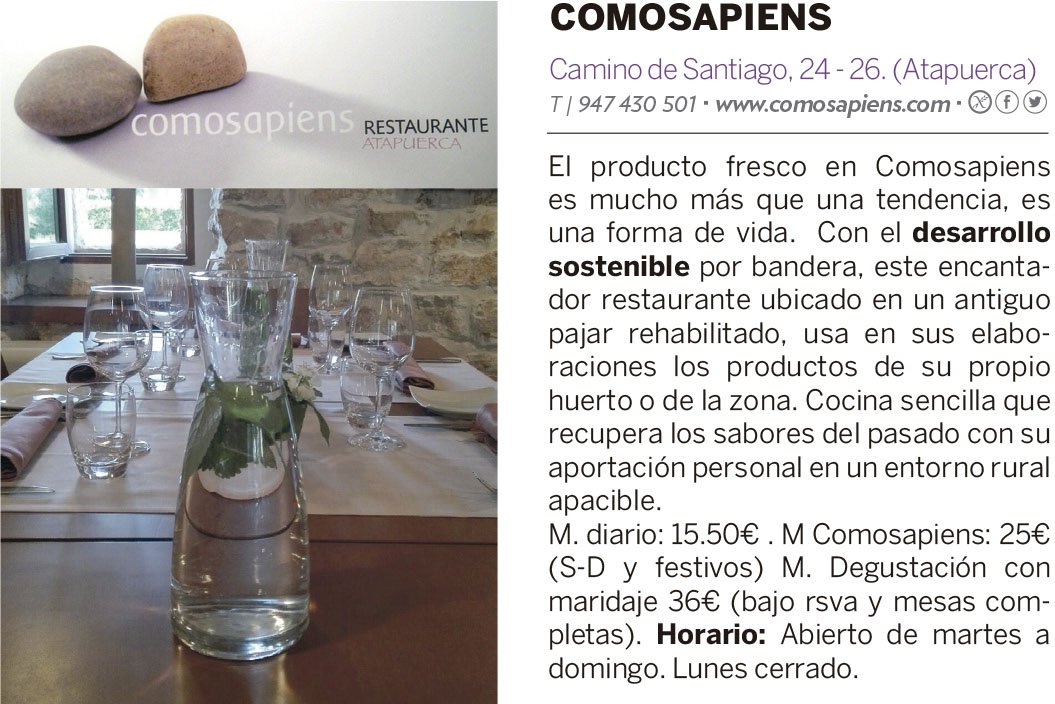 GO_BURGOS's tweet photo. En @COMOSAPIENS practican una cocina sencilla que recupera los sabores del pasado con su aportación personal en un #entornorural como es el pueblo de #Atapuerca #Burgos #Gastronomia https://t.co/FL3ohHv4Ux
