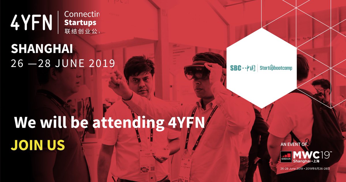 SBCChina's tweet photo. We are excited to be Community Partners of 4YFN at MWC Shanghai supporting the startup community. Join us at #MWCS19 with #4YFNS19 https://t.co/TxW9Jco2Z6 #startups #shanghai #technology #entrepreneurship @GSMA  @4YFN_MWC https://t.co/xFG8j4dRF4