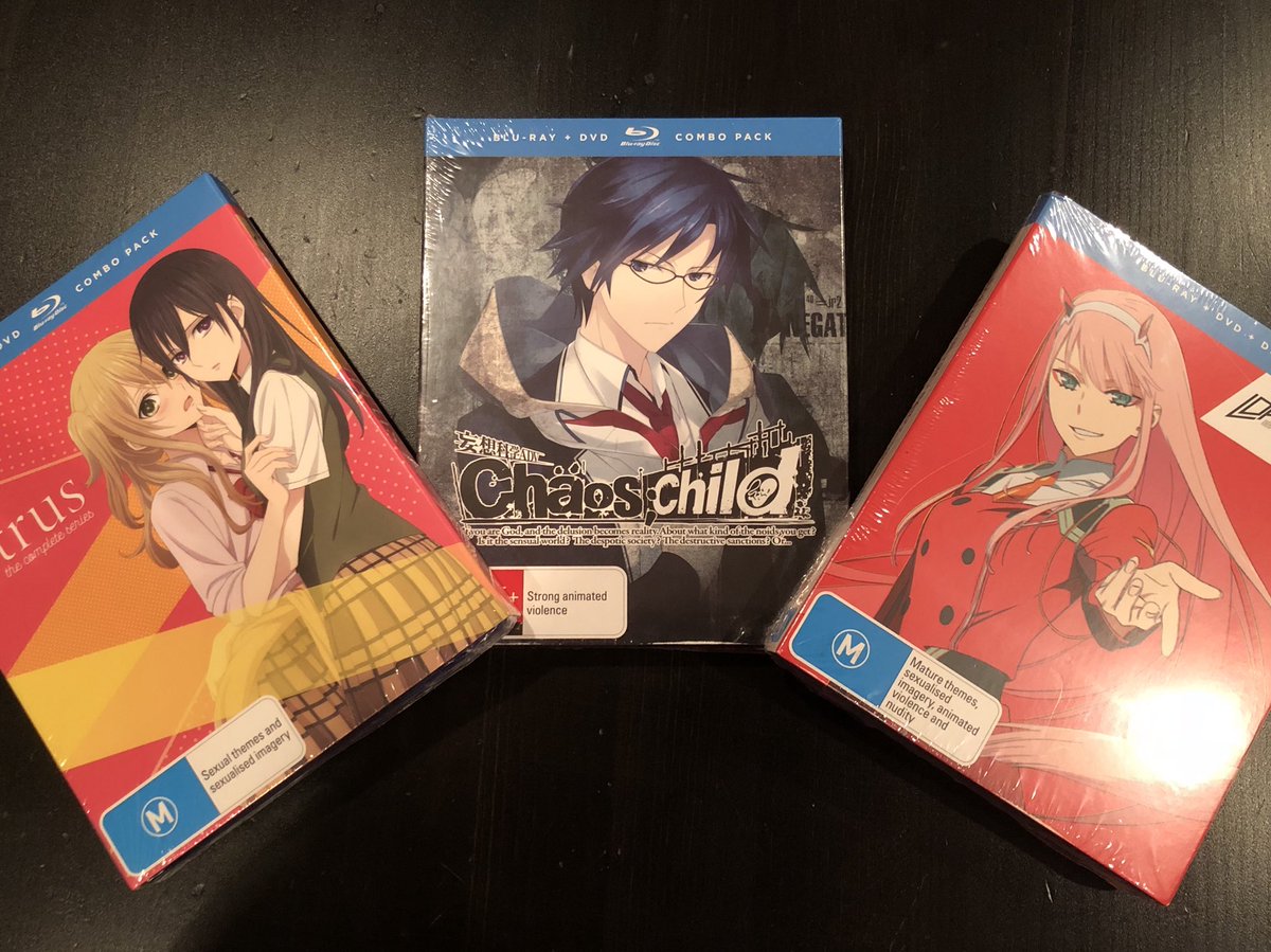 anigame_Au's tweet photo. Love coming home to new deliveries. @Madman #anime #futureReviews #darlingInTheFranxx #citrus #ChaosChild https://t.co/HakSRgTRdE