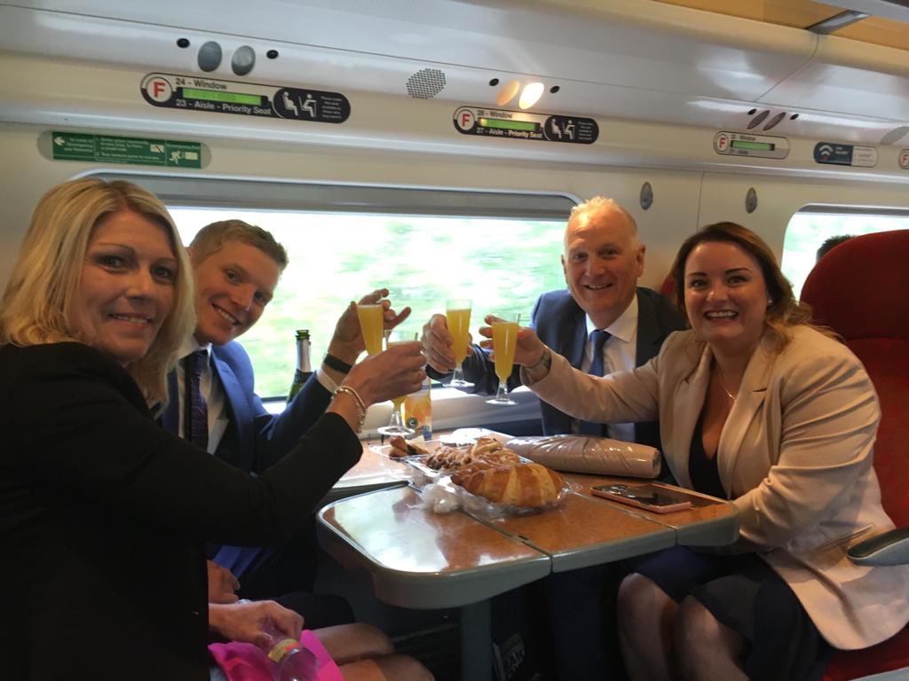 En route to <a href="/THE_ESTAS/">The ESTAS</a>
Bubbly is flowing, ready for a great day! 
#GOINGTOTHEESTAS