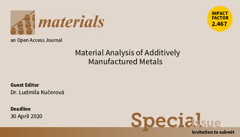 Materials_mdpi's tweet photo. New Special Issue "Material Analysis of #Additively Manufactured #Metals". Welcome to visit at https://t.co/PfiNtiobxE https://t.co/8HCOwLLoMj