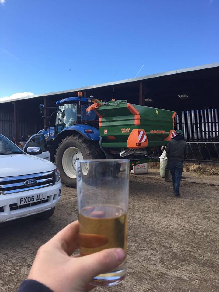 TheSpreaderGuys's tweet photo. Got that #FridayFeeling 🍻 one of our assistants trying a sample of #british #cider 🍎🍏Perks of testing for apple growers 🍎🍏#agriculture #buybritish #clubhectare #amazone #traytest https://t.co/N6ridzVknu