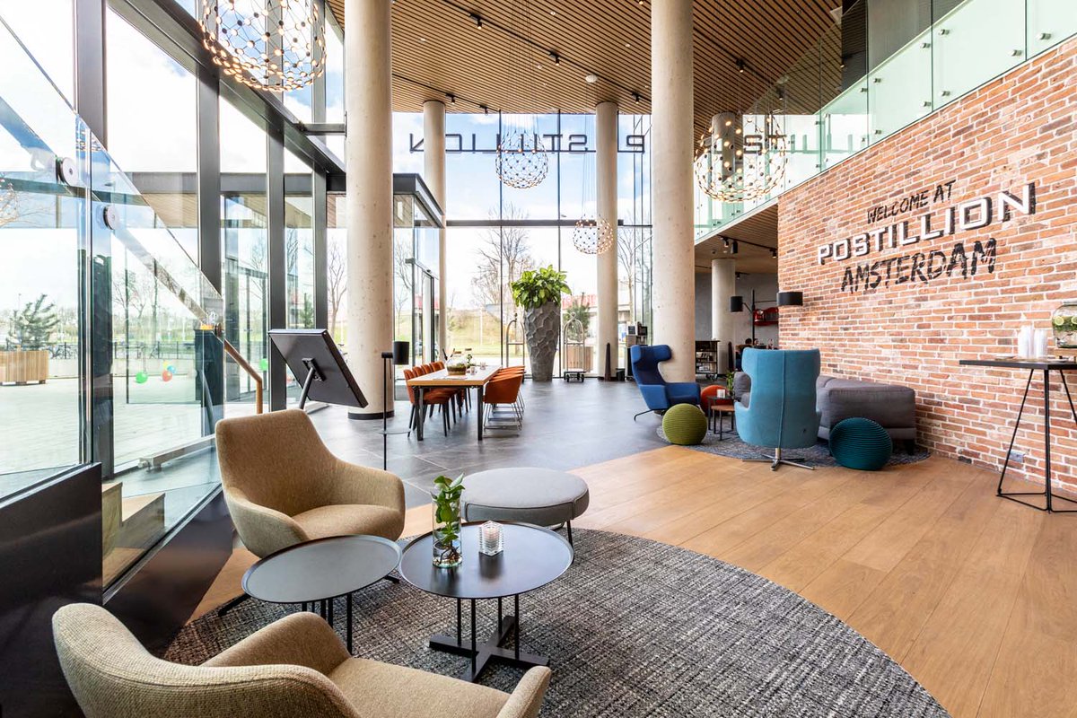 Vescom's tweet photo. The Postillion Hotel in Amsterdam shows how well our wallcovering, upholstery and curtain fabrics work in harmony. More than 30 different designs were used to cover the interior: https://t.co/4UetyhxBUU #projectfriday #wallcovering #upholstery #curtain #hospitality https://t.co/mpqZD261CI
