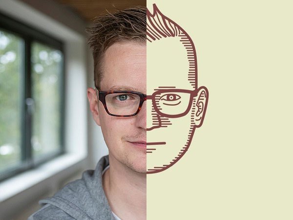 Even voorstellen: links zie je online strateeg Mark en rechts zie je 'Mark in the middle'. 
Tijdens kantooruren is hij accountmanager, maar thuis bestiert hij de 'Mark in the Middle-podcast'. 🎙️

🌎: hubs.ly/H0hQc580