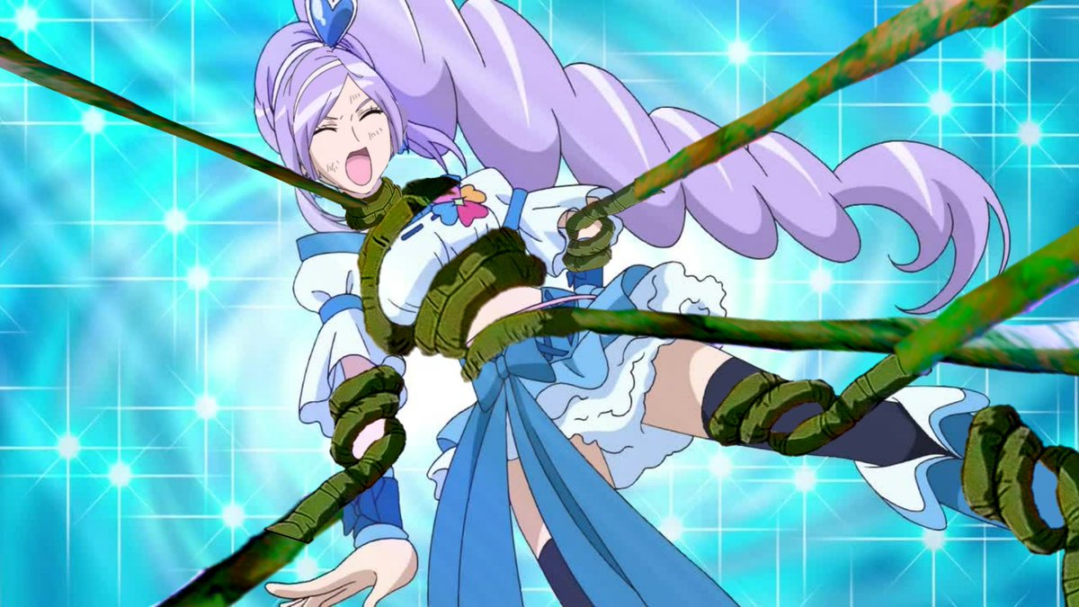 ヒロピン小僧 仮 Twitter પર 植物状の触手がキュアベリーの身体に絡み付く 触手に手足や首を締め付け 反撃も出来ないキュアベリー くっ しまった キュアベリー絶対絶命のピンチ ヒロピン 触手 キュアベリー プリキュア 雑コラ