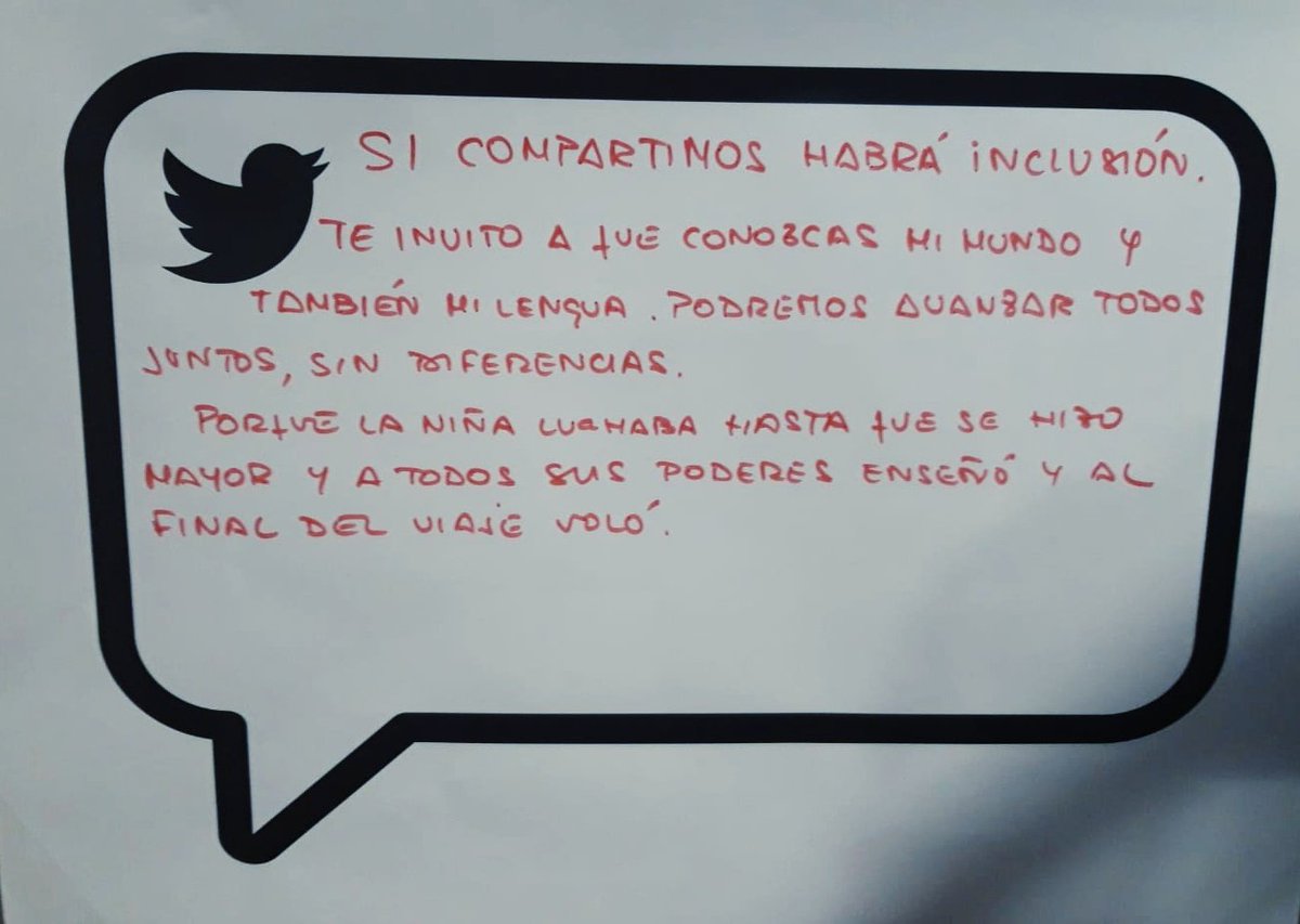 anuska_rosa's tweet photo. "Si compartimos habrá #inclusion, te invito a conocer mi mundo y también mi lengua. Podremos avanzar todos juntos" #sindiferencias
#lenguajedesignos
@auditorio_bara
@FundlaCaixa
@FundCajaNavarra
#innovacultural2018
#formacioninnova
#crecerconarte2018 https://t.co/LG4QWQ7fcf
