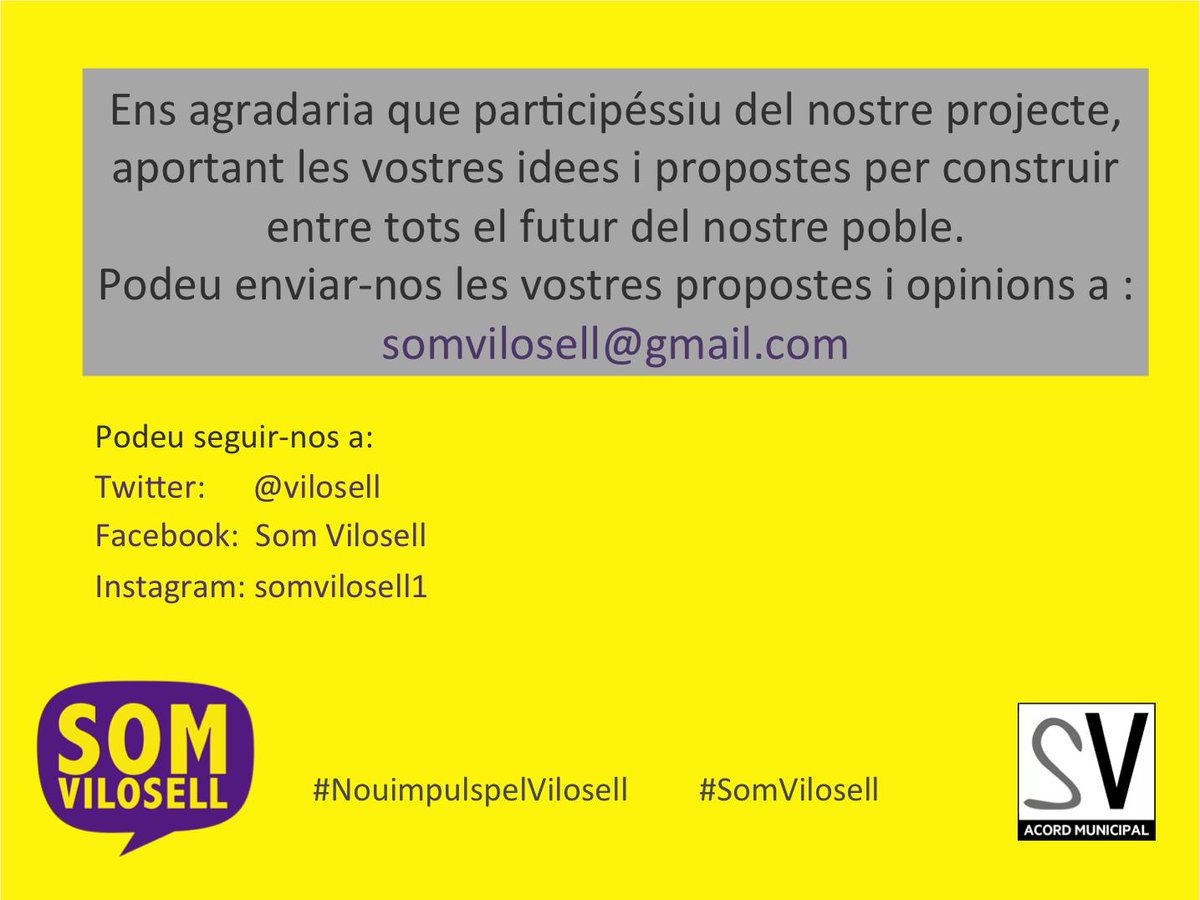 vilosell's tweet photo. Ens agradaria que participéssiu del nostre projecte aportant les vostres idees i propostes per construir el futur del nostre poble. #SomVilosell #NouimpulspelVilosell https://t.co/PWuZiFhq9h