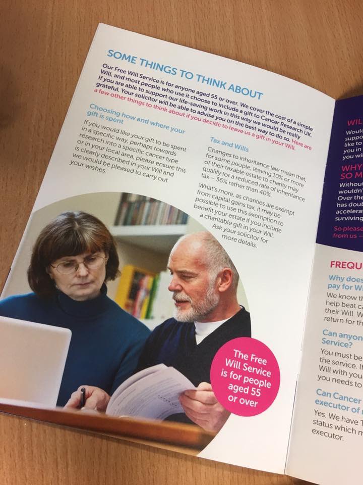 We are proud to announced that we will be working with Cancer Research.  We will be offering FREE wills for anyone over the age of 55 years.  Also if you have been affected by Cancer and are under 55 you might be eligible.