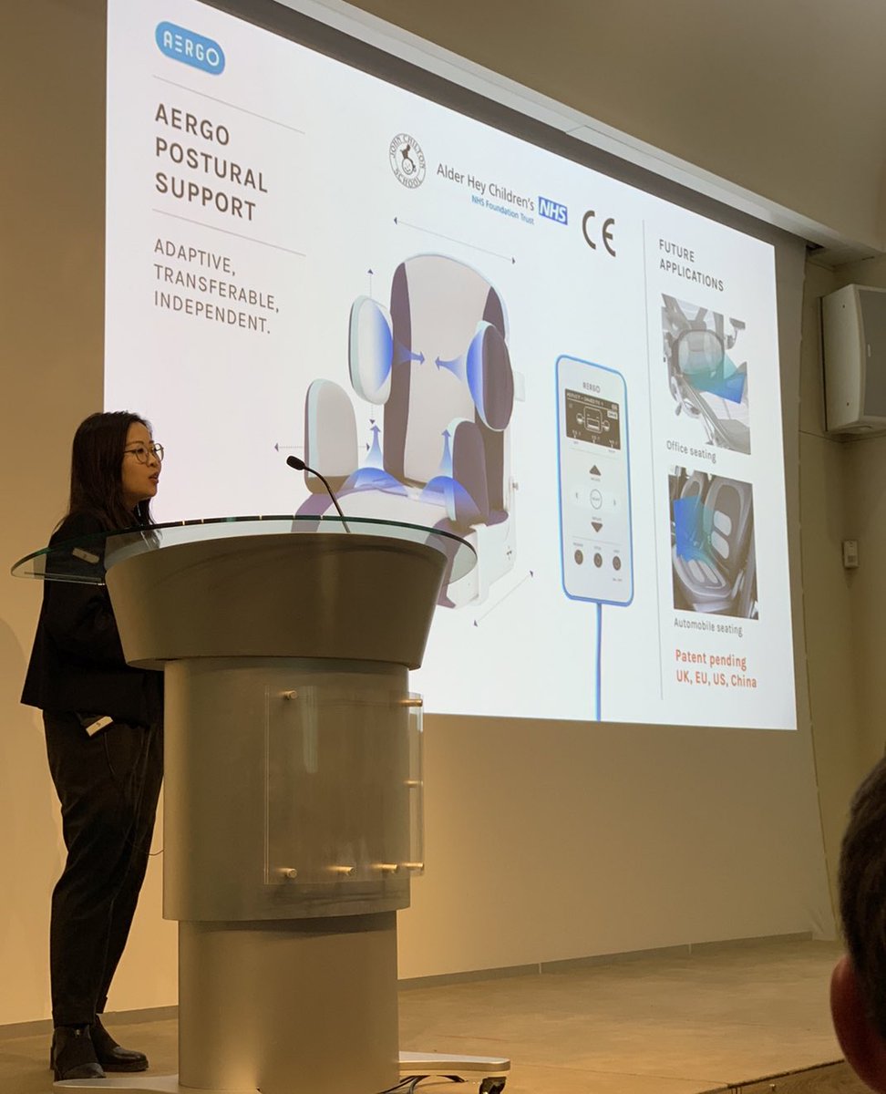 Great  to see what @helloaergo are doing in #medtech to improve posture support for young wheelchair users. Truly amazing technology with #socialimpact and a great presentation by founder and CEO, @sheanayu at the @RAEng_Hub #HubShowcase. Looking forward to see what you do next!