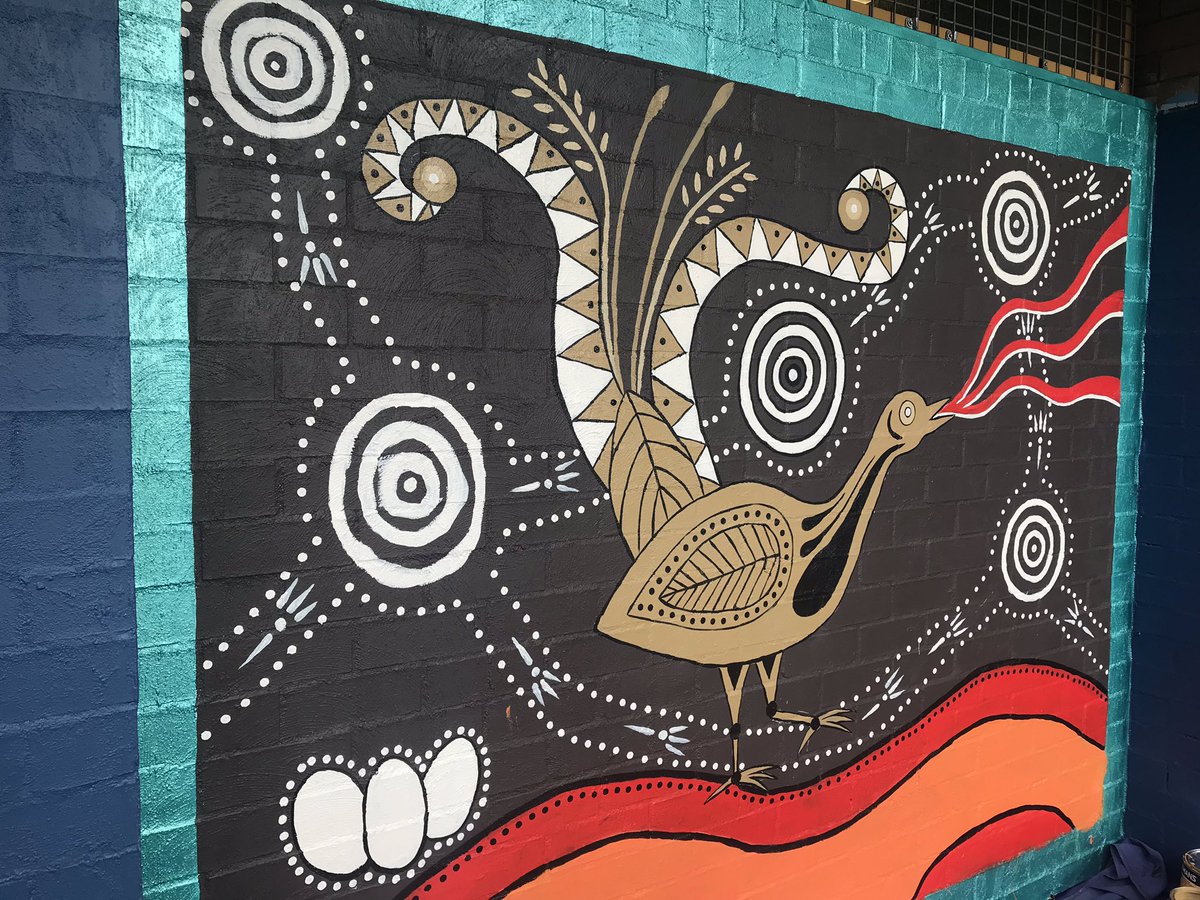 our Aboriginal mural has only just got started and it looks outstanding!! Some very happy and excited students <a href="/GuisePublic/">Guise Public School</a> today ❤️🖤💛<a href="/keneasha_bell/">Keneasha bell</a> <a href="/HeyburghRenee/">Renee</a> <a href="/DonnaCo23976042/">Donna Collier</a> <a href="/tracy_edwards8/">Tracy Edwards</a> <a href="/m_predl/">Megan Predl</a>