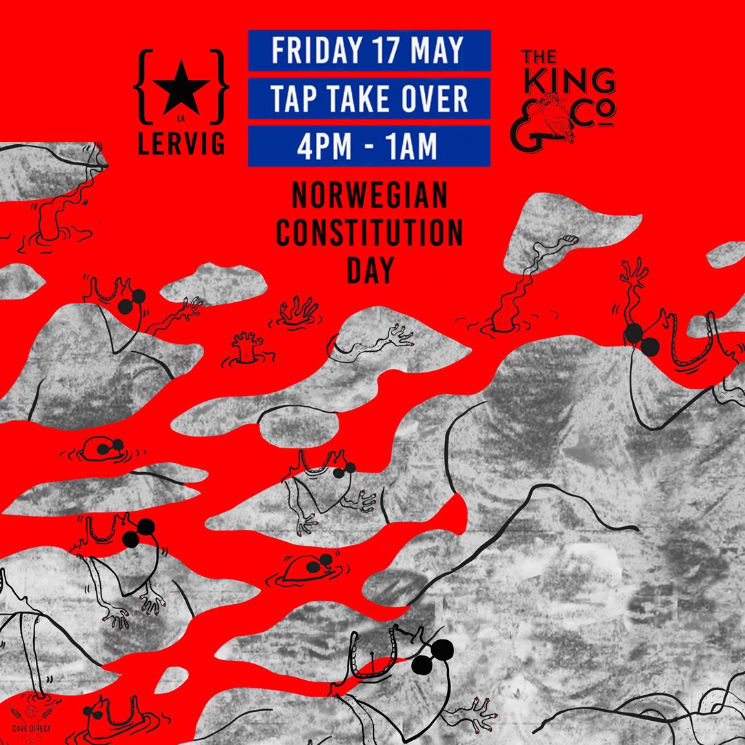 TheKingandCo's tweet photo. Under one week to go until our next MASSIVE tap taker featuring Norway's finest @LervigBeer. 6 amazing beers for you to sample plus the team will be on hand to answer any of your questions. Get in touch to book your table now: hello@thekingandco.uk 🍺🍺🍺
#clapham #Craftbeer https://t.co/sKNiM544e9
