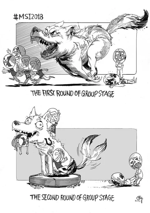 Flashback that what's happened a year ago... Hopefully I can draw a stronger wolf from the beginning to the end  #MSI2018 #MSI2019 