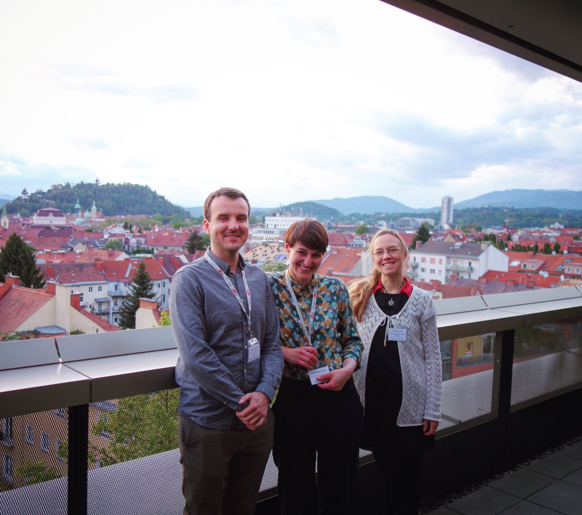 createinterface's tweet image. Our team at the STS confrence in Graz on May 7th, after presenting SUGI Creating Interfaces nexus project! #sugi @Belmont_Forum #creatinginterfaces #nexus