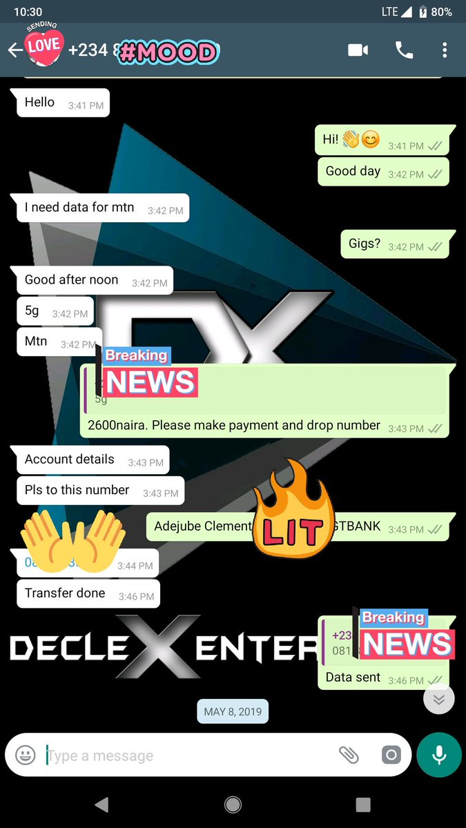 DECLEX's tweet photo. @TosinOlugbenga 💯 ​Legitimate​
✅ ​Unbeatable Delivery Time 
​(MTN,GLO,AIRTEL,9MOBILE)

MTN (₦)
1GB 550
2GB 1100
3GB 1600
4GB 2100
5GB 2600
10GB 5000
​Valid for 90 days​ 🕒 
*461*2*3*2# to check balance

DM or Call 08038403684
WhatsApp https://t.co/sYascBitpE https://t.co/0ILhlHumNx