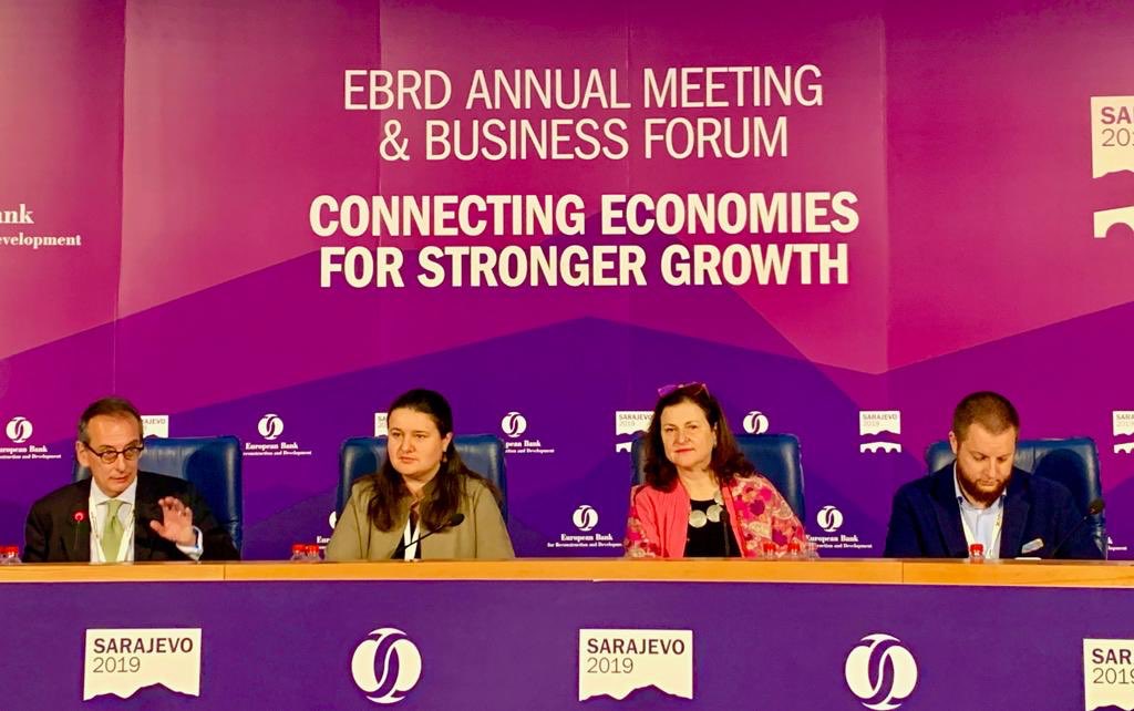 kmathernova's tweet image. Ukraine outlook session was a great opportunity at #EBRDam in Sarajevo to highlight the many reform successes and point to the upcoming challenges. #UkraineReformsArchitecture joint @eu_near n @EBRD project featured prominently.